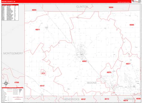 Boone County In 5 Digit Zip Code Maps Red Line