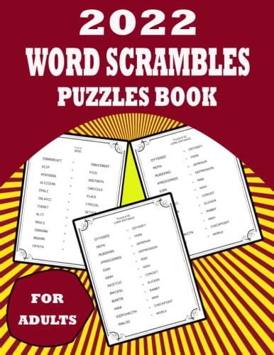 2022 Word Scramble Puzzle Book For Adults Large Print Word Jumbles