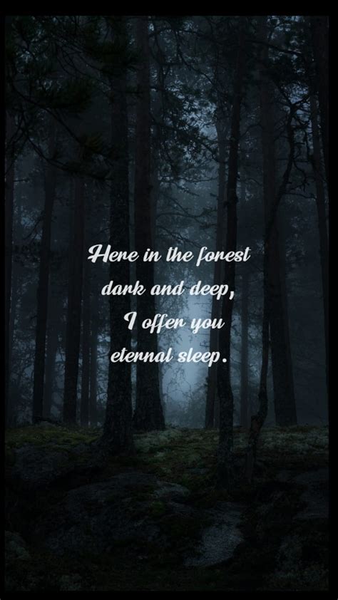 The Forest Dark Deep Nature Night Night Time Quote Tree Trees
