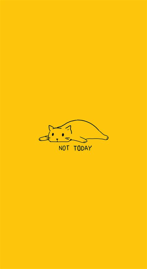 Download Lazy Cat Lying On Cute Pastel Yellow Aesthetic Wallpaper