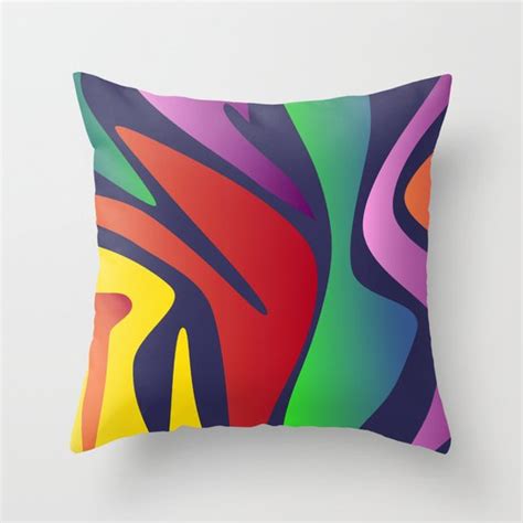 Wavy Rainbow Throw Pillow By Umeimages Society6