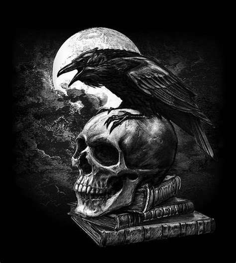 Crow Art Raven Art Raven Skull Skull Print Gothic Wallpaper Skull