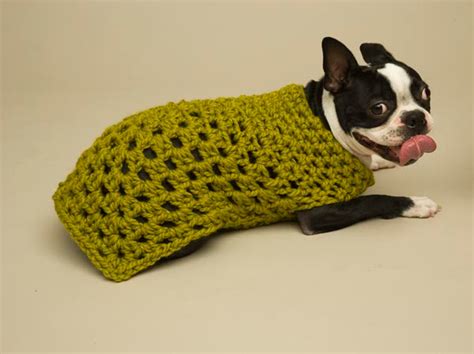 Granny Square Dog Sweater Pattern Crochet Lion Brand Yarn