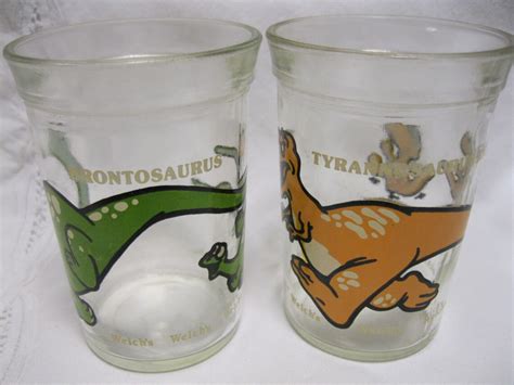 Vintage Welchs Dinosaur Glasses Jelly Juice Drinking 80s Set Etsy