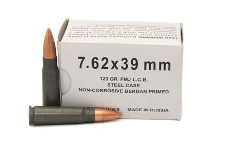 Russian 762x39mm 123 Gr Fmj Steel Case Trade Ammo 20box Sportsmans