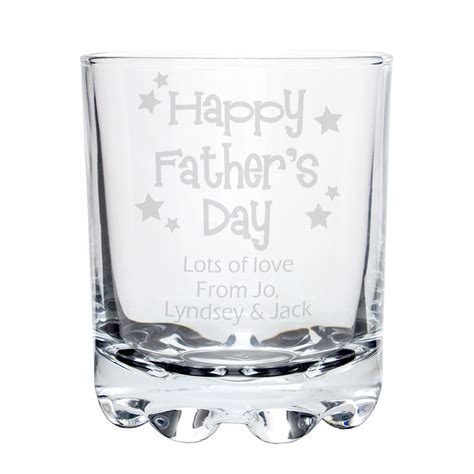 Happy Fathers Day Stars Stern Whisky Glass Happy Fathers Day Fathers