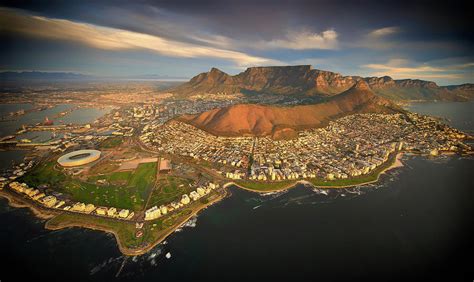 Aerial View Of Cape Town City With Table Mountain South