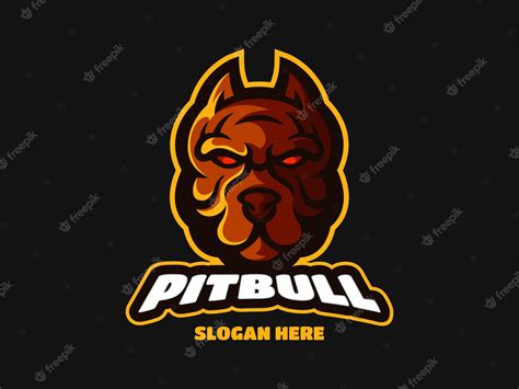 Ilustração Do Logotipo Da Mascote Do Cão Pitbull Vetor Premium