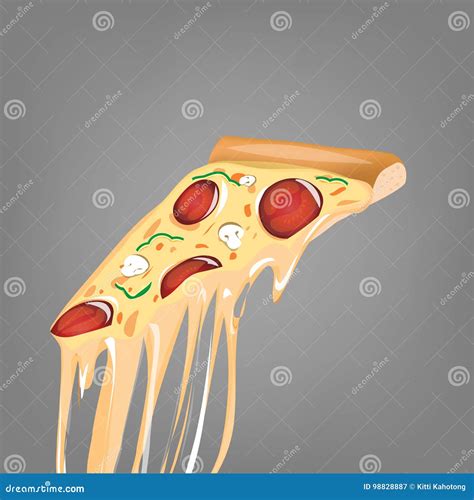 Slice Of Pepperoni Pizza Stock Illustration Illustration Of Pizzeria