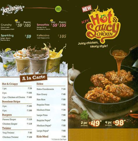 Kfc's main menu consists of more than 300 items of various fast food products, which became a we monitor all changes to the menu on a daily basis and only provide you with official and updated. KFC, Sector 63, Noida, Delhi NCR Restaurants, Menu and ...