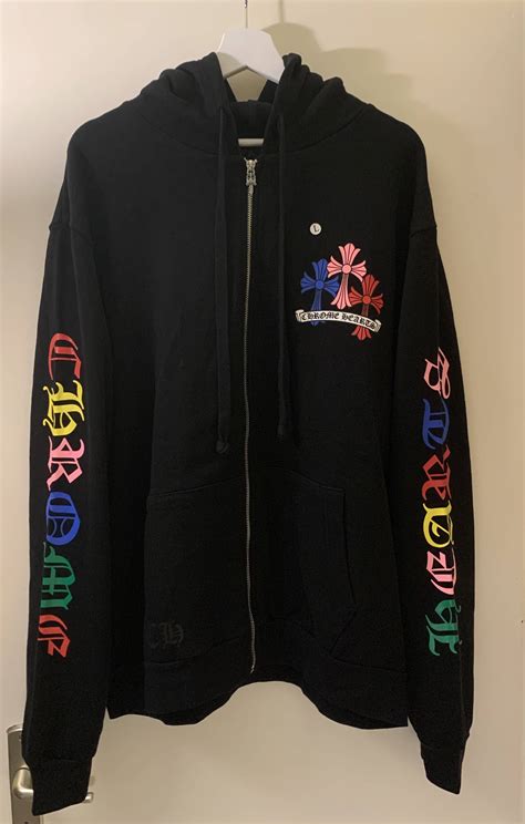Chrome Hearts Chrome Hearts Multi Color Cross Zip Up Hoodie Grailed