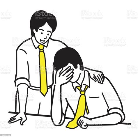 Comforting Friend At Work Stock Illustration Download Image Now