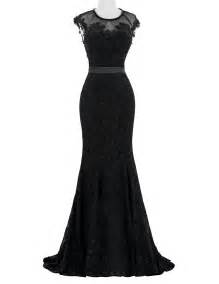 Black Lace Mermaid Sheer Long Evening Dresses Gowns Uk11751 On Luulla