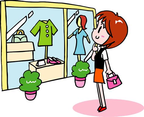 Woman Is Shopping At A Clothing Store Clipart Free Download