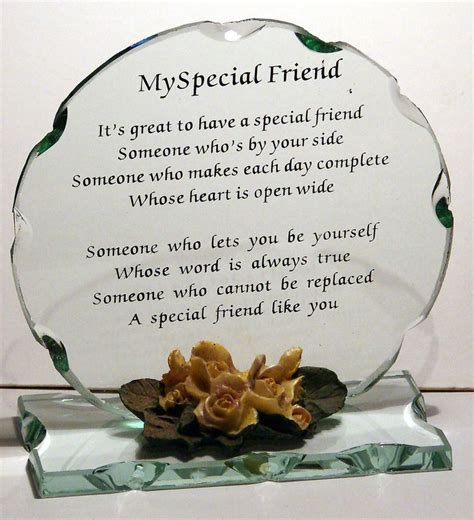 Special Friend Poem Glass Plaque Best Friend Keepsake Any