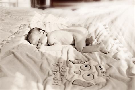 Newborn Photo Shoot Baby Sleeping In Sunshine