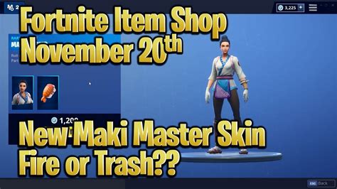 The content rotates on a daily basis. Fortnite Item Shop **NEW Maki Master skin** Today ...