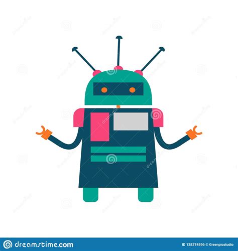 Set Of Vector Robots In Cartoon Style Isolated Vector Robots In A
