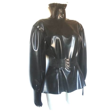 latex rubber domina blouse latex clothing uk