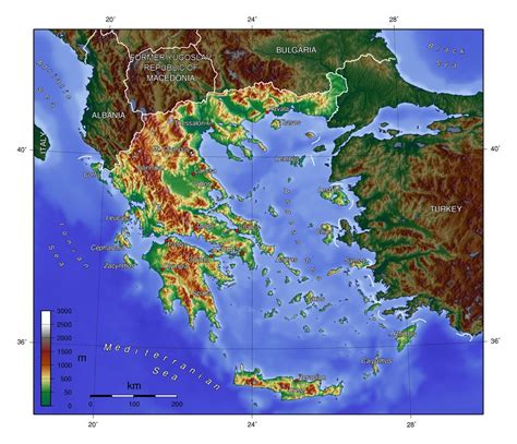 Physical Map Of Greece Greece Europe Mapslex World Maps