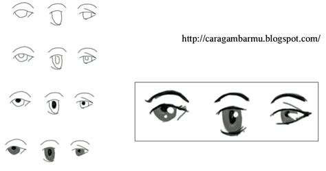 cara dan teknik menggambar untuk pemula bentuk mata dalam manga