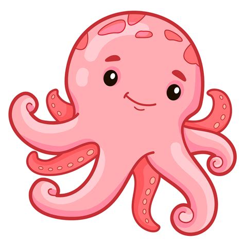 Cute Octopus Cartoon Vector Art At Vecteezy