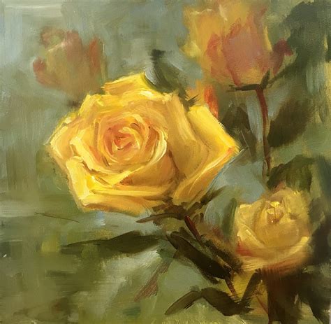 Oil Painting Of Yellow Roses By Yana Golikova Chairish
