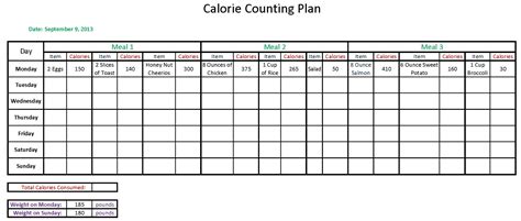 Blank Calorie Counter Chart Hot Sex Picture