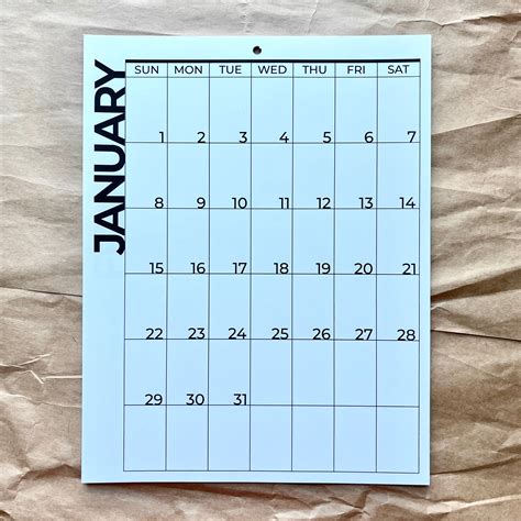 2023 Simple And Basic Minimalist Year 12 Month Wall Calendar Etsy