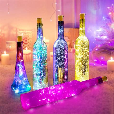 buy battery powered garland wine bottle lights 1m 2m 3m led fairy lights string home party decor