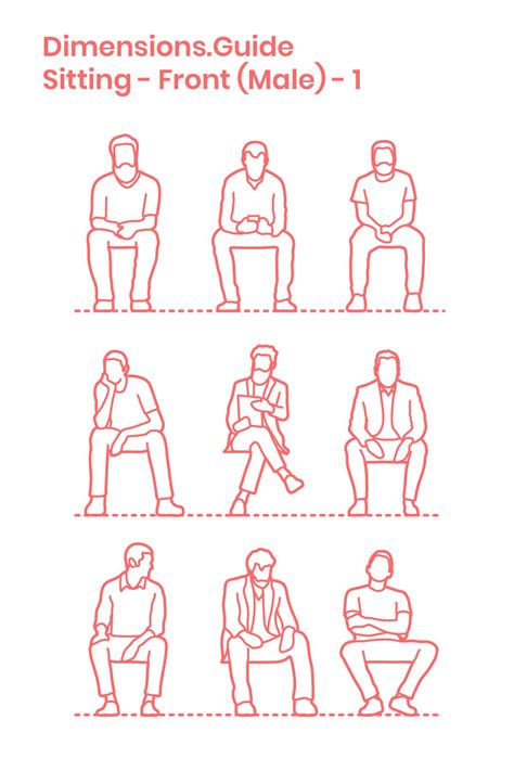 Sitting Male Front 1 Posture Drawing Sketches Of People Human
