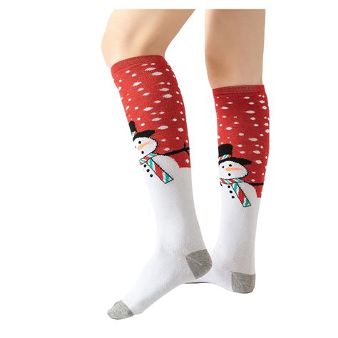Gilbins Women Holiday T Christmas Knee High Socks Cheerful Messages