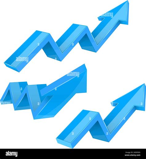Blue Indication Arrows Up Rising Financial Signs Stock Vector Image