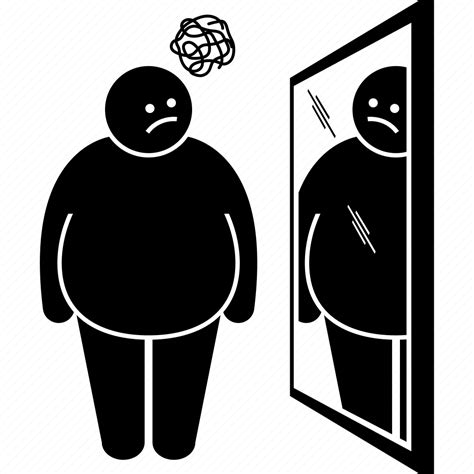 Man Body Mirror Fat Overweight Obese Obesity Icon Download On