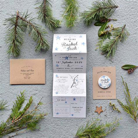Star Folded Wedding Invitation By Paper And Inc