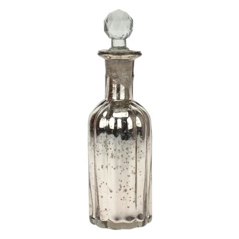 stonebriar collection antique mercury glass bottle table decor glass bottle with stopper