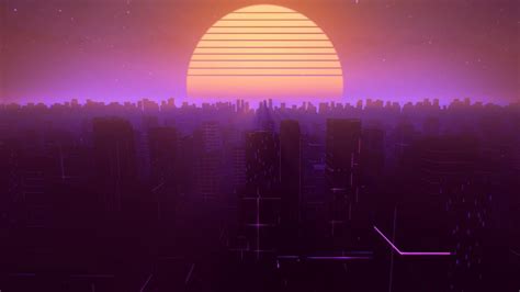 Neon City Outrun Synthwave Animation Loop 3 Creative Commons Moving