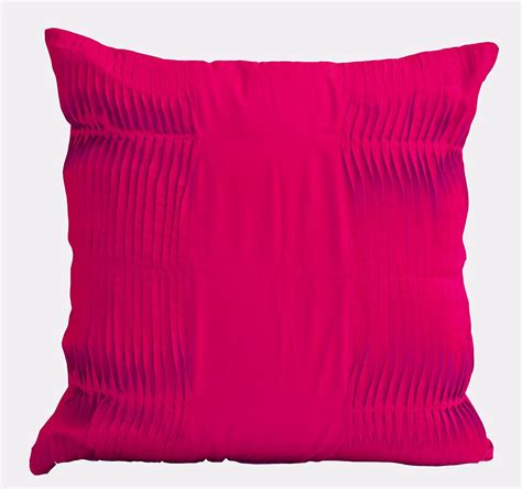 Fuchsia Pillow Cover With Hand Made Pintuck Pattern