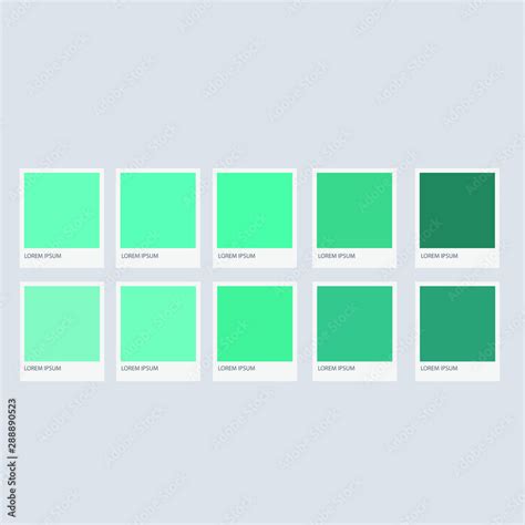 Color Swatches Of A Turquoise Sea Breeze Vector Illustration Stock