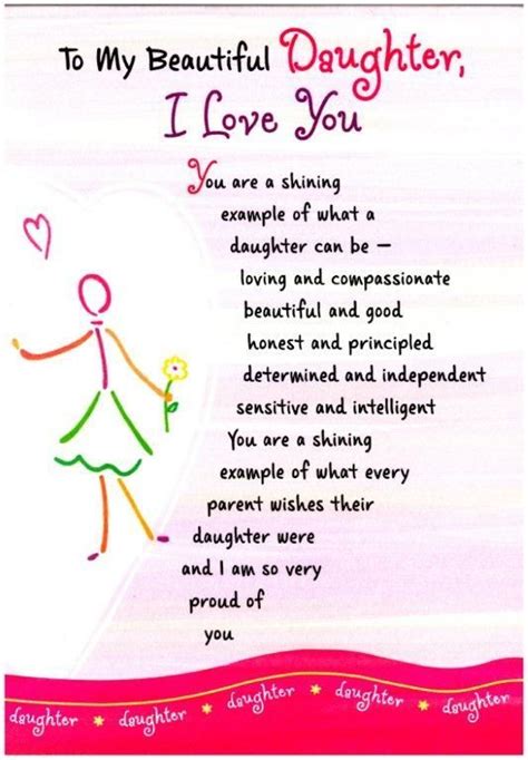 ~ To My Beautiful Daughter I Love You Thoughts Of Life This Is To