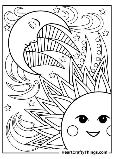 Sun And Moon Drawing Tumblr Coloring Pages Sketch Coloring Page