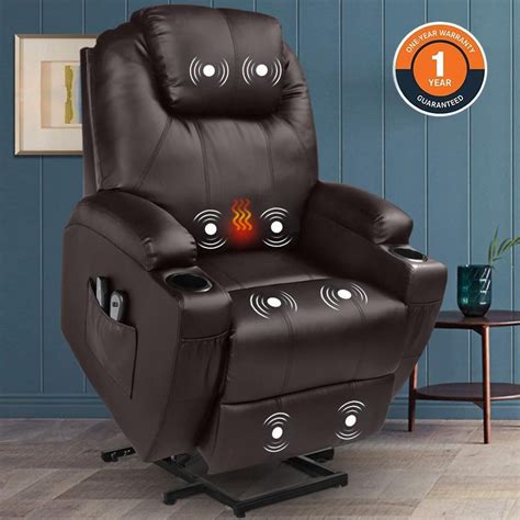 Buy Magic Union Power Lift Chair Electric Recliner Faux Leather Heated