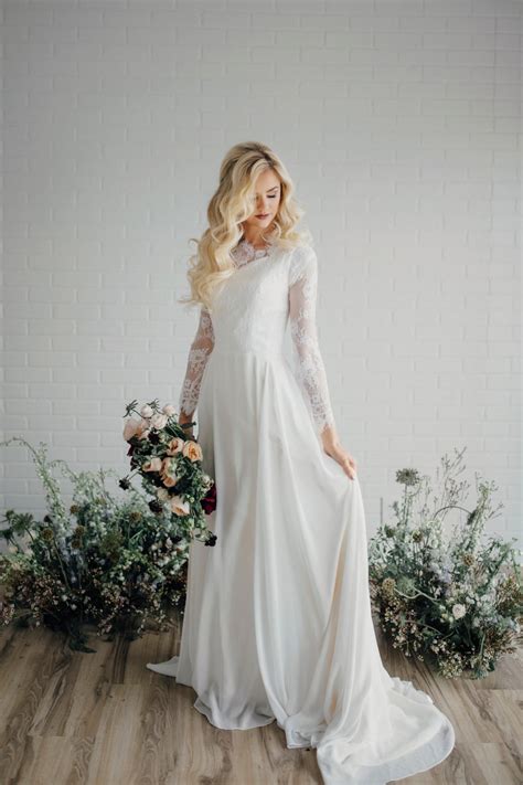 25 Modest Wedding Dresses With Long Sleeves Lds Wedding