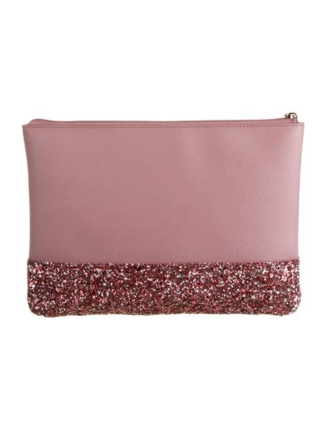 Kate Spade New York Leather Clutch Pink Clutches Handbags