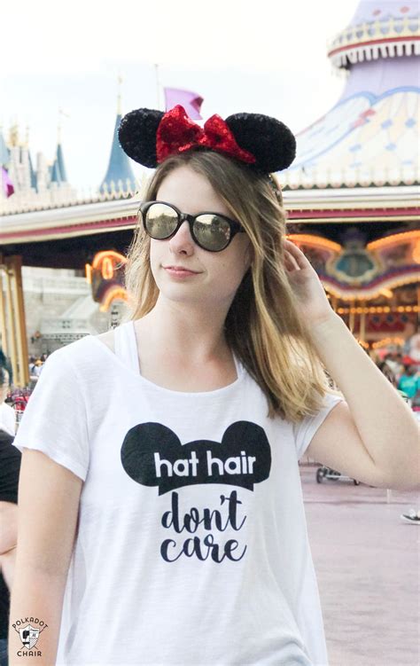 Diy Disney T Shirt Hat Hair Dont Care The Polka Dot Chair
