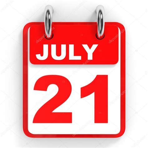 Calendar On White Background 21 July Stock Photo By ©icreative3d 96863440