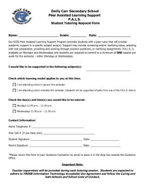 Fillable Online Pals Request Form Docx Fax Email Print