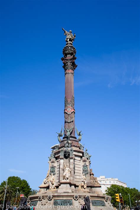 Christopher Columbus Monument In Barcelona Catalunya Spain