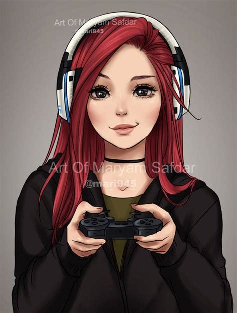 Peoples Portraits Gamer By Mari945 Cute Girl Drawing