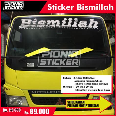 Jual Stiker Bismillah Kaca Truk Cutting Sticker Truck Mitsubishi Canter Isuzu Giga Shopee